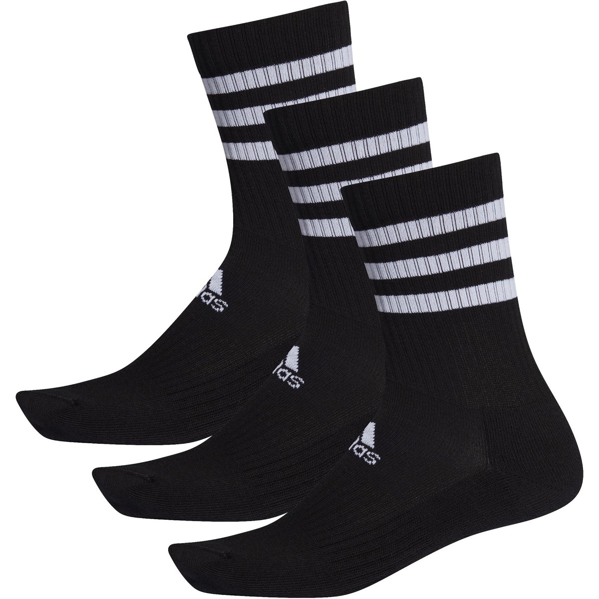 Adidas 3-Streifen Cushioned Crew Socken, 3 Paar – BLACK/BLACK/BLACK