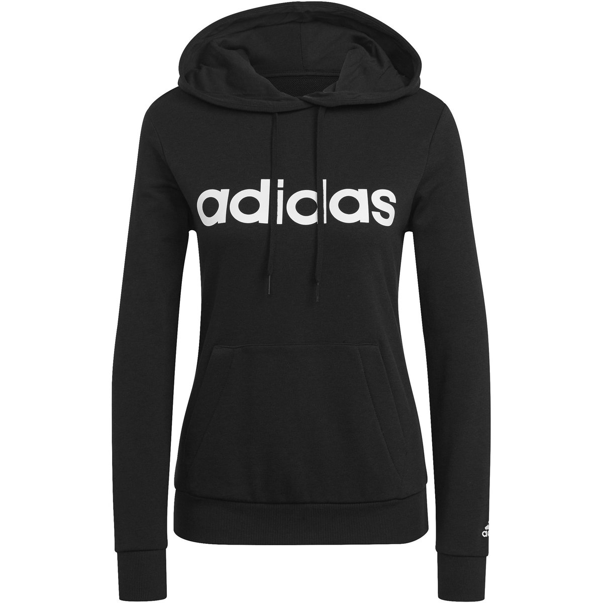 Adidas Essentials Logo Hoodie – BLACK/WHITE