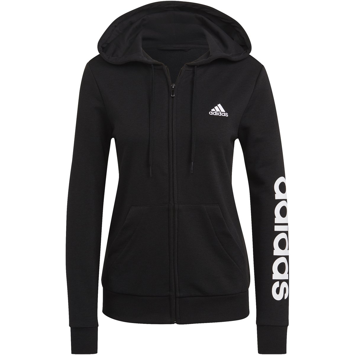 Adidas Essentials Logo Kapuzenjacke – BLACK/WHITE