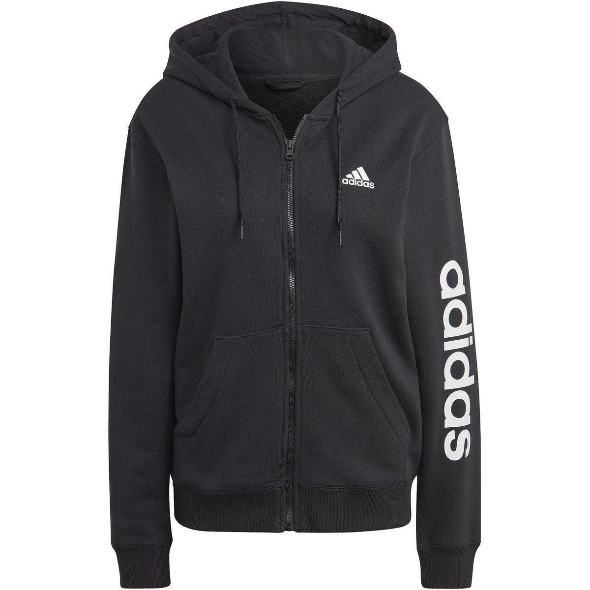 Adidas Jacke Essentials Linear French Terry – BLACK/WHITE