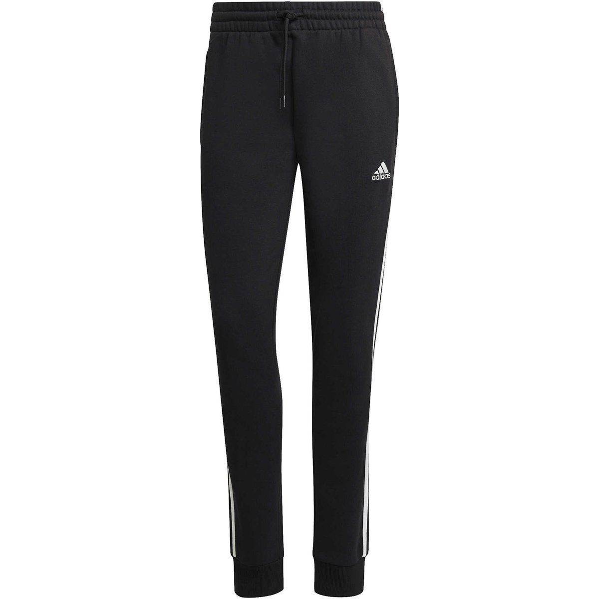 Adidas Hose Essentials 3-Streifen French Terry Cuffed – BLACK/WHITE