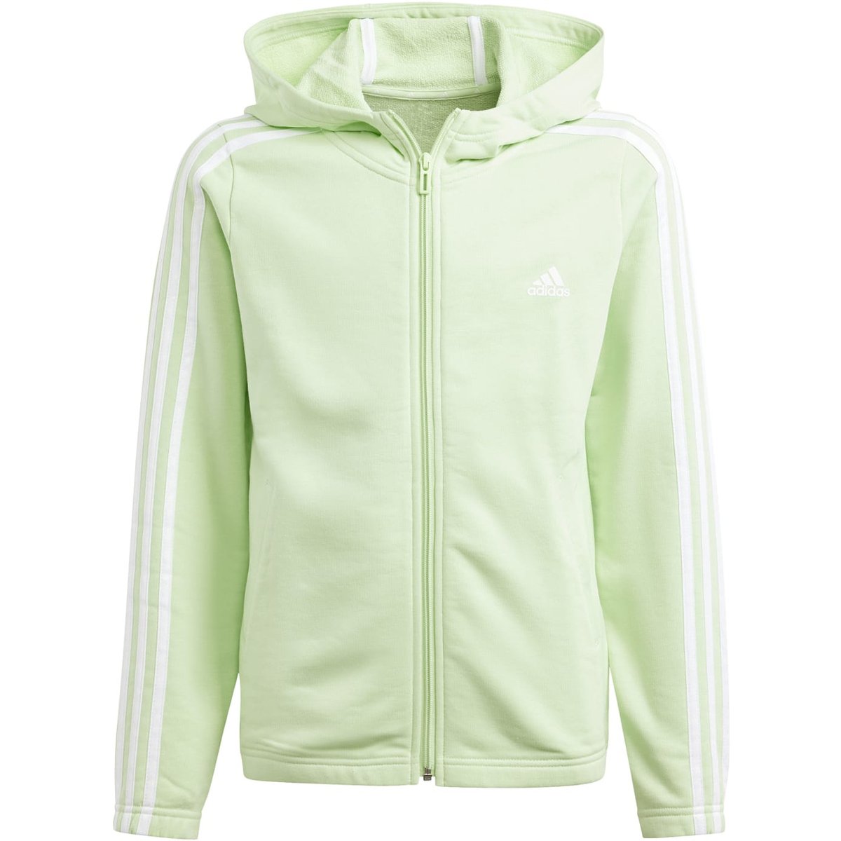 Adidas Kapuzensweat Essentials 3-Streifen Full-Zip – SEGRSP/WHITE