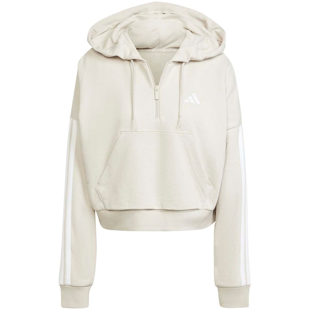 Adidas Kapuzensweat Essentials 3-Streifen French Terry Quarter-Zip – WONALU/WHITE