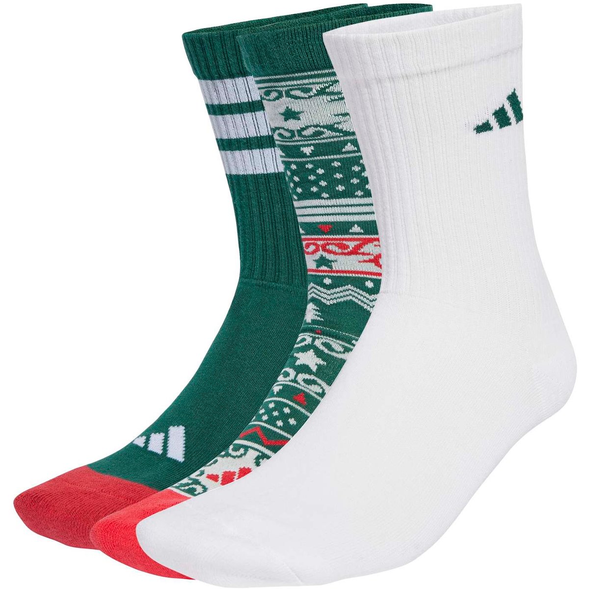 Adidas Socken CHRISTMAS GRAPHIC CREW SOCKEN 3ER-PACK – CGREEN/WHITE/PURRUB