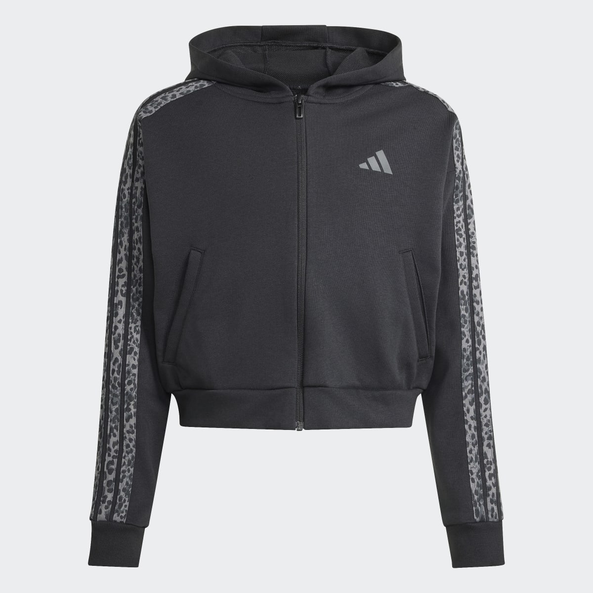 Adidas AN 3-Streifen FT Sweatshirt mit Reißverschluss Kinder – BLACK/MULTCO/GRESIX
