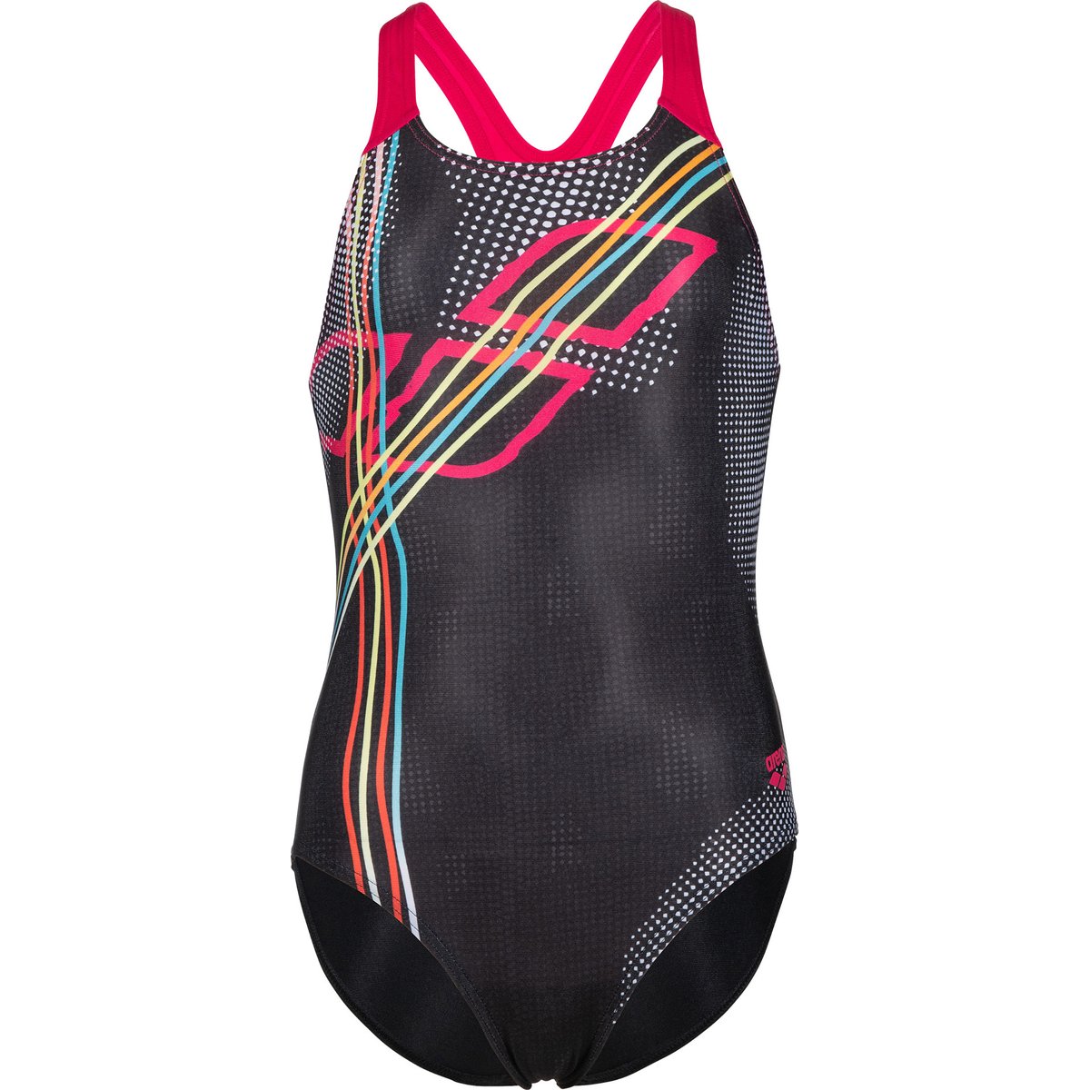 Arena GIRL'S SWIMSUIT SWIM PRO BACK – BLACK-FREAK ROSE