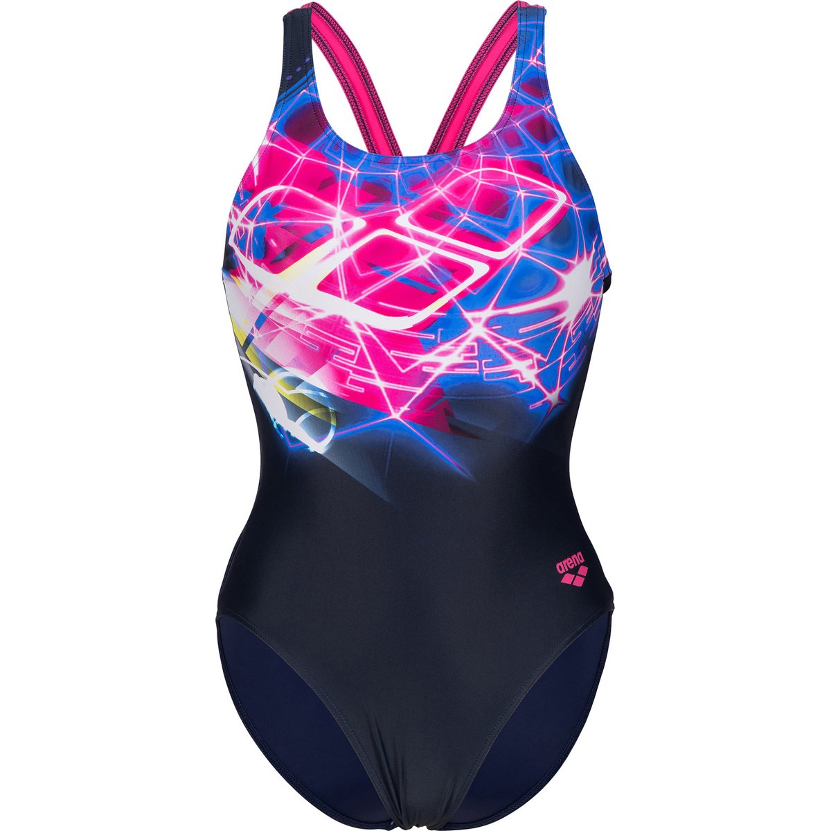 Arena WOMEN'S SWIMSUIT V BACK PLACEM – NAVY-FREAK ROSE