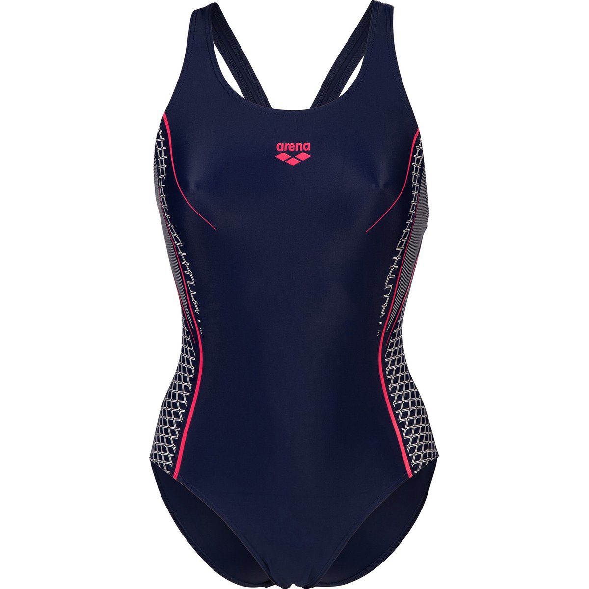 Arena WOMEN'S ARENA MODULAR SWIMSUIT – NAVY-FREAK ROSE MULTI