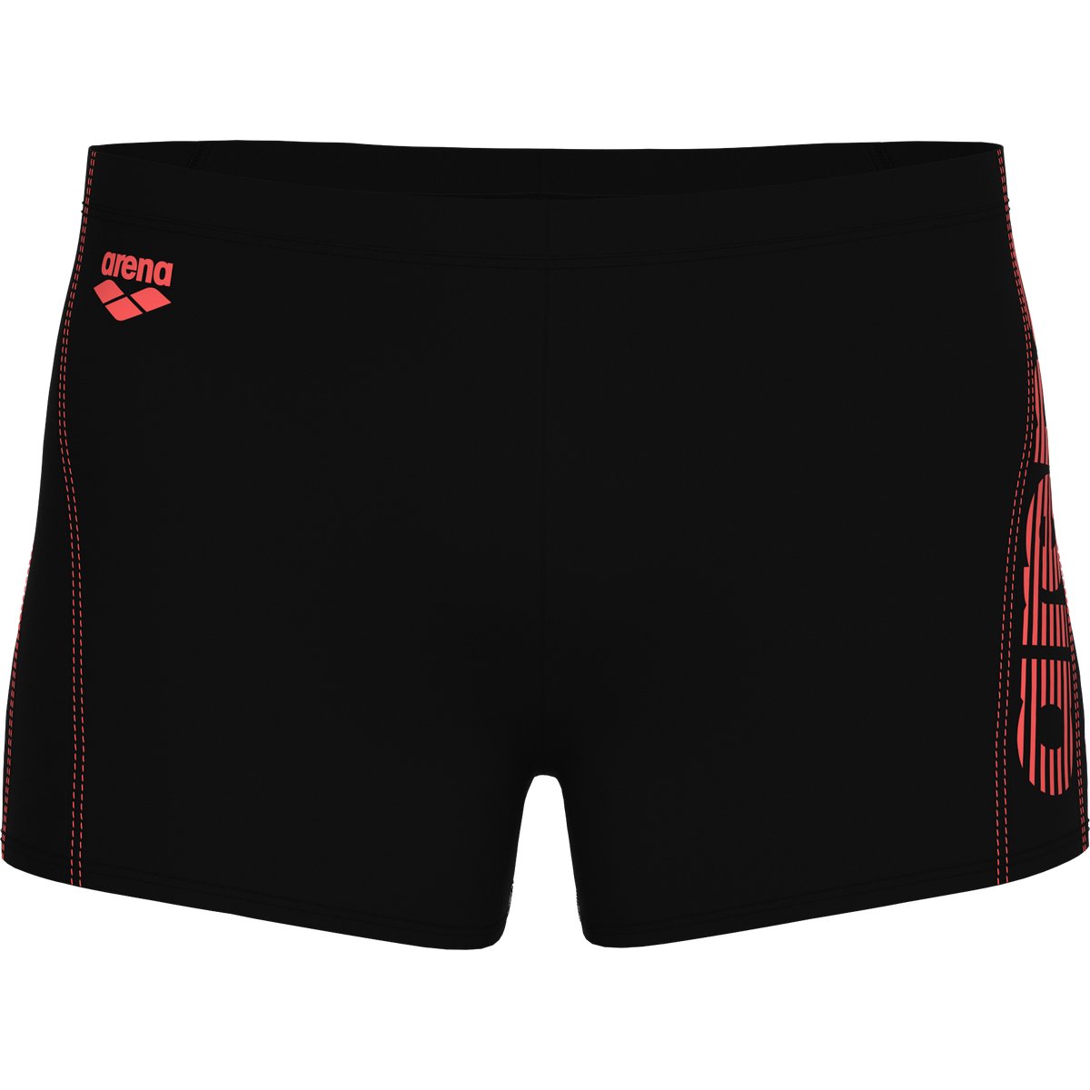 Arena M BYOR EVO SHORT R – BLACK-CALYPSO CORAL