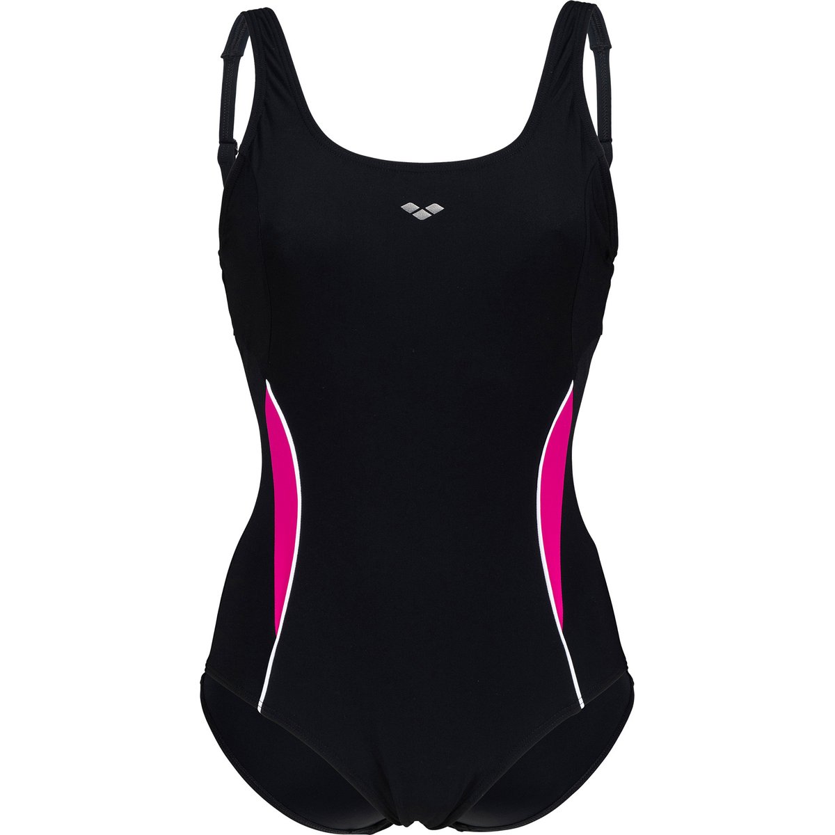 Arena W ALISSA U BACK ONE PIECE LOW – BLACK-ROSE VIOLET-WH
