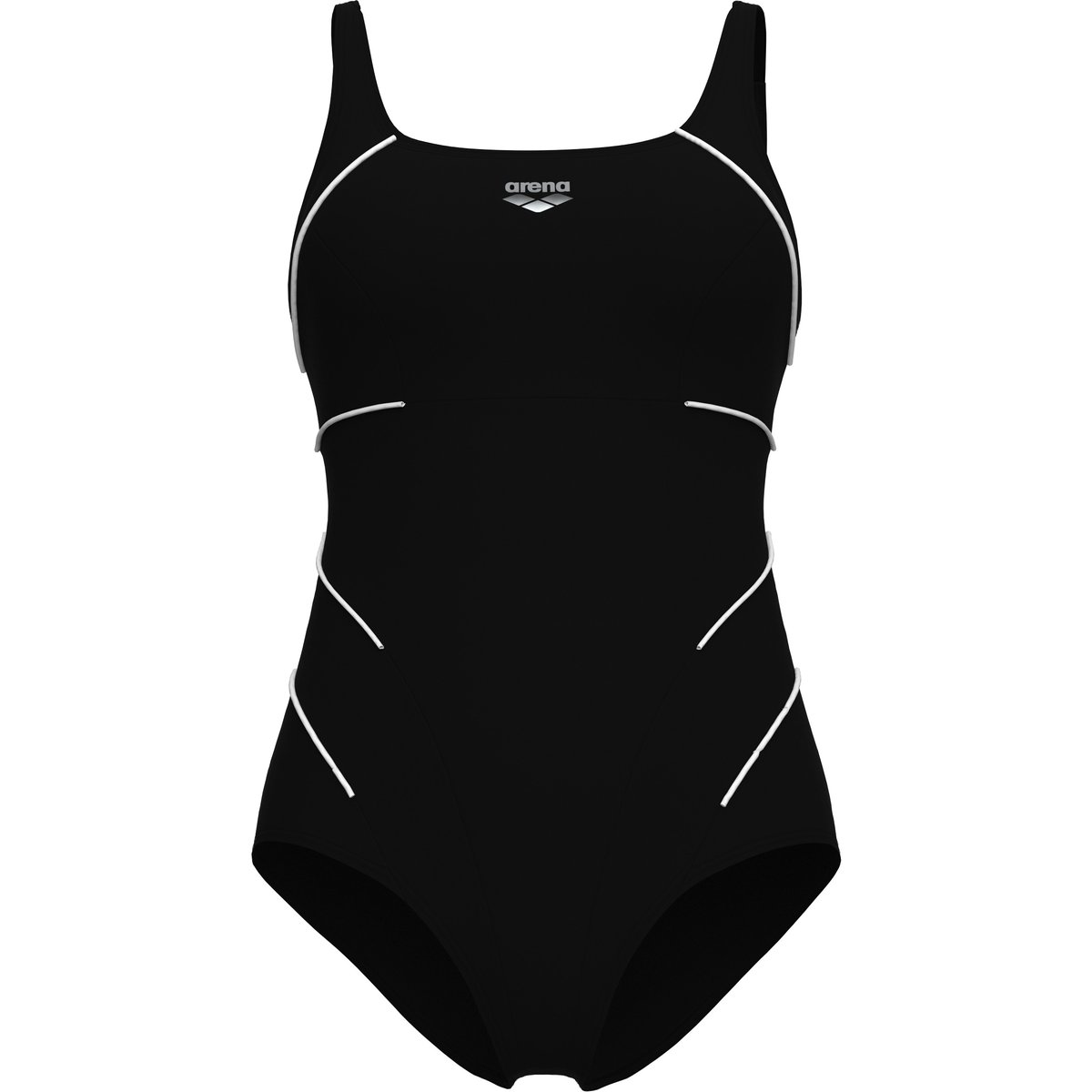 Arena W JEWEL ONE PIECE LOW C CUP R – BLACK-WHITE