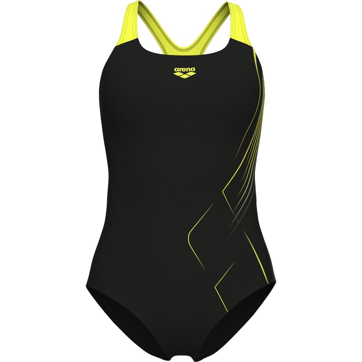 Arena WOMEN'S ARENA DIVE SWIMSUIT SWIM PRO BACK – BLACK-SOFT GREEN
