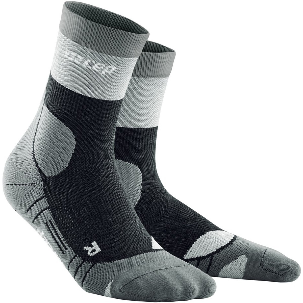 CEP hiking light merino mid-cut soc – stonegrey/grey