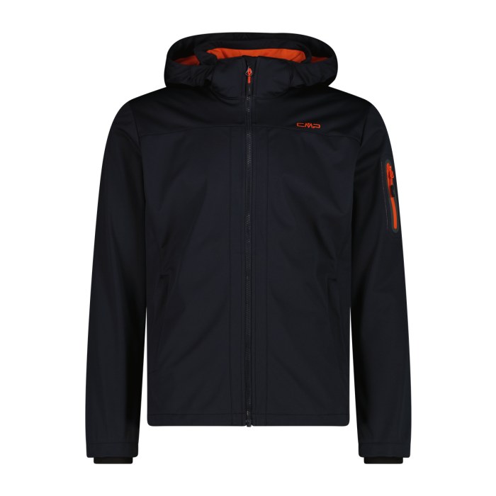 CMP MAN JACKET DET. HOOD – ANTRACITE-ORANGE