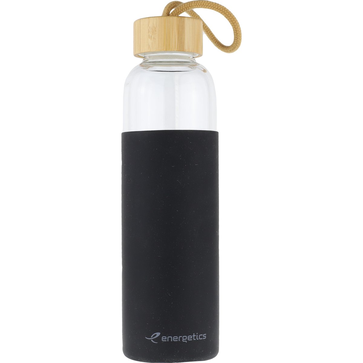 Energetics Trinkflasche Glass Bottle Bamboo II 0.55 – BLACK/ANTHRACITE