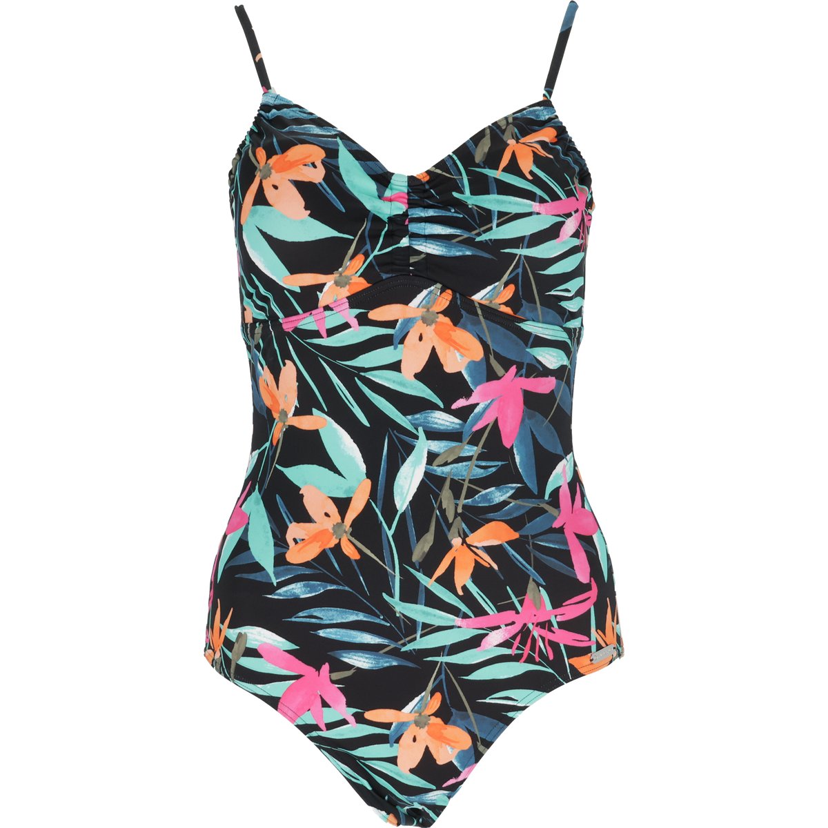 Firefly Da.-Badeanzug Sylvia II MM – FLORAL BLACK