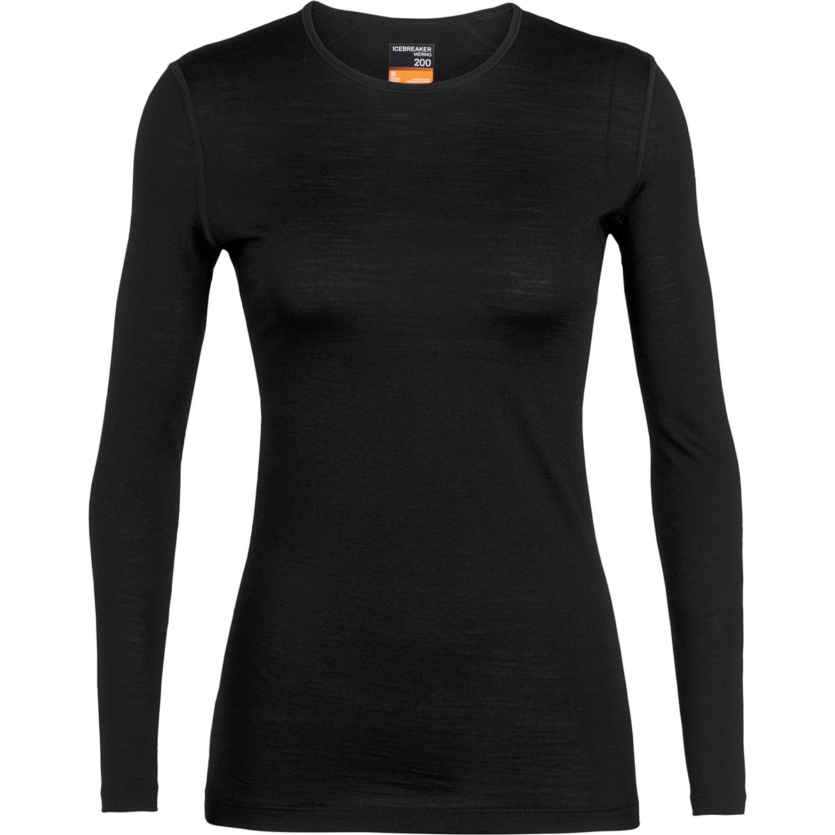 Icebreaker Women Merino 200 Oasis LS Crewe – BLACK