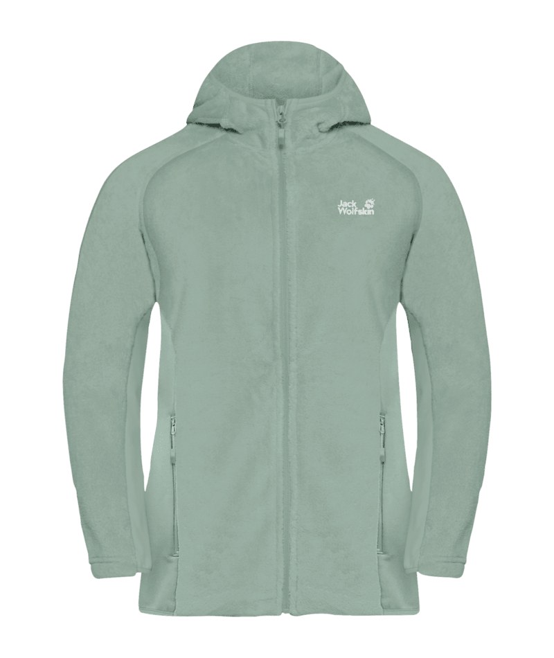 Jack Wolfskin ROTWAND HOODED FZ W – green zinnia