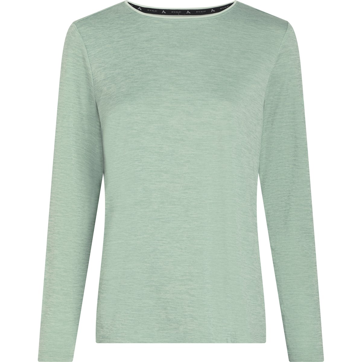 McKinley Da.-Langarmshirt Hunu LS II W – MELANGE/GREEN SMOKE