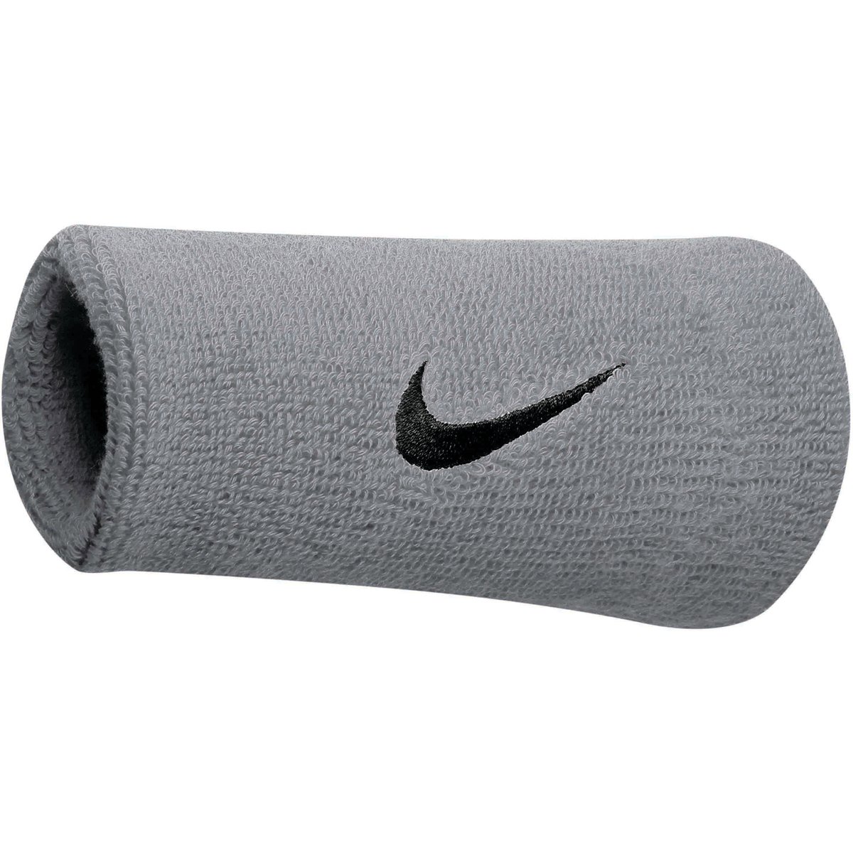Nike SWOOSH DOUBLEWIDE WRISTBANDS – MATTE SILVER/BLACK