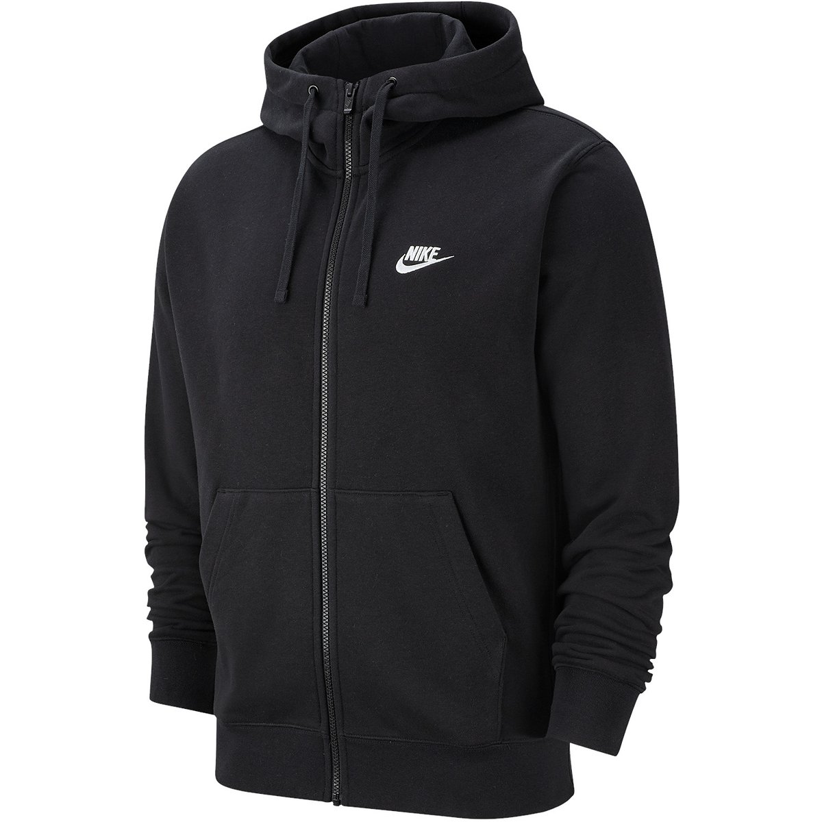 Nike Sportswear Club Hoodie mit Reißverschluss FT Herren – BLACK/BLACK/WHITE
