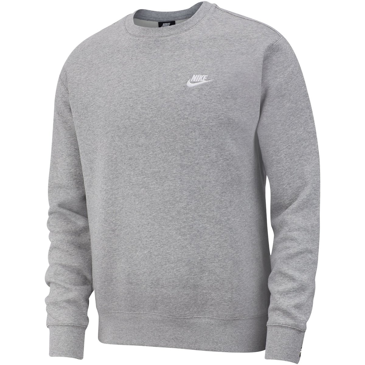 Nike Sportswear Club Crew BB Sweatshirt Herren – DK GREY HEATHER/WHITE