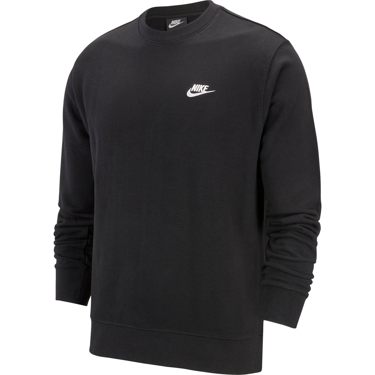 Nike Sportswear Club Crew French Terry Sweatshirt Herren – BLACK/WHITE