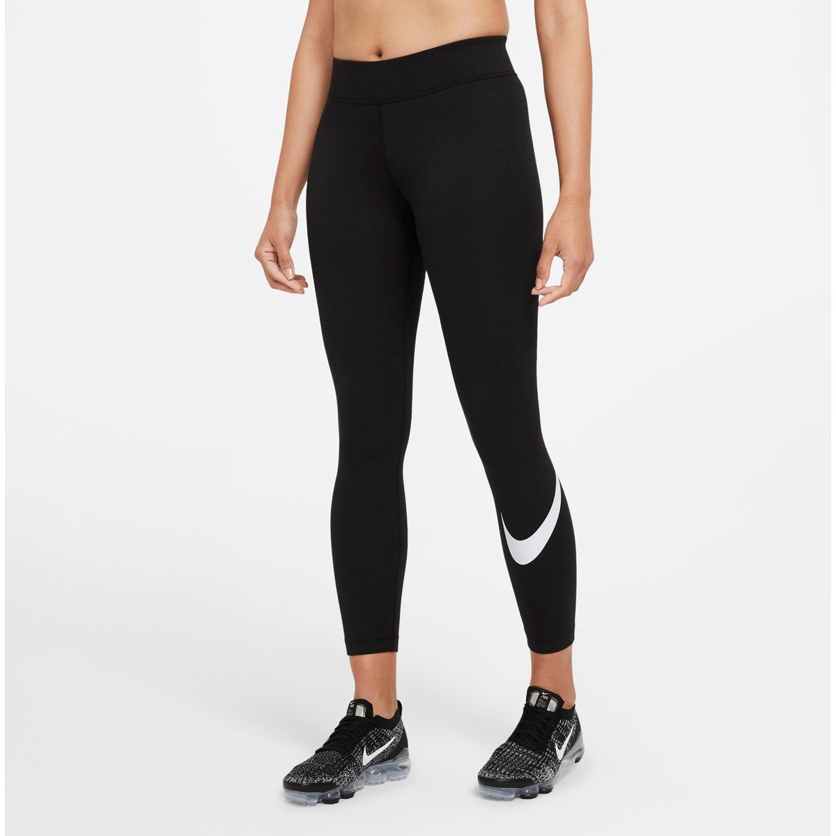 Nike Sportswear ESSNTL GX MR Leggings SWSH Damen – BLACK/WHITE