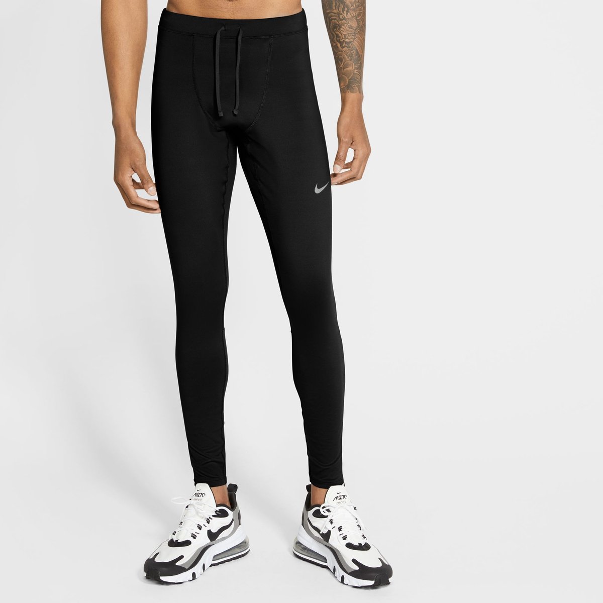Nike Dri-FIT Challenger Tights lang Herren – BLACK/REFLECTIVE SILV