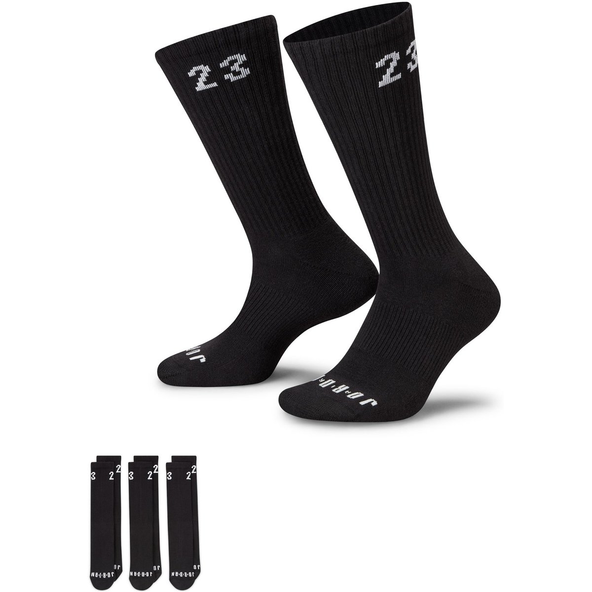 Nike U J ESSENTIAL CREW 3PR -  144 – BLACK/WHITE