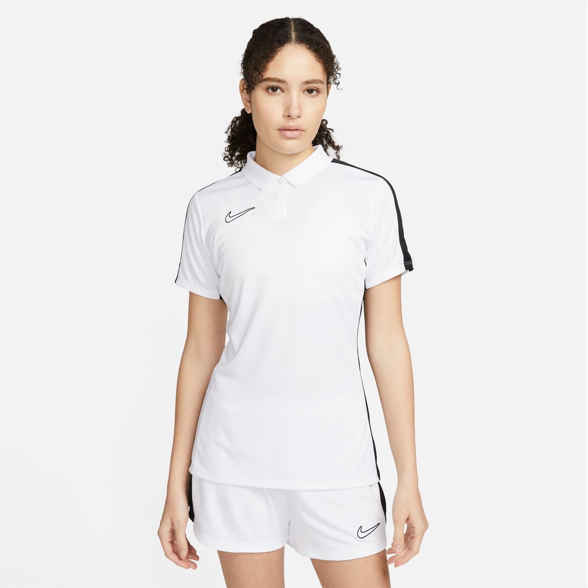 Nike Dri-FIT Academy23 Poloshirt Kurzarm Damen – WHITE/BLACK/BLACK
