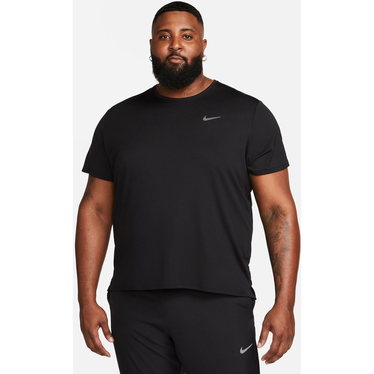 Nike Dri-FIT UV Miler Laufshirt Kurzarm Herren – BLACK/REFLECTIVE SILV
