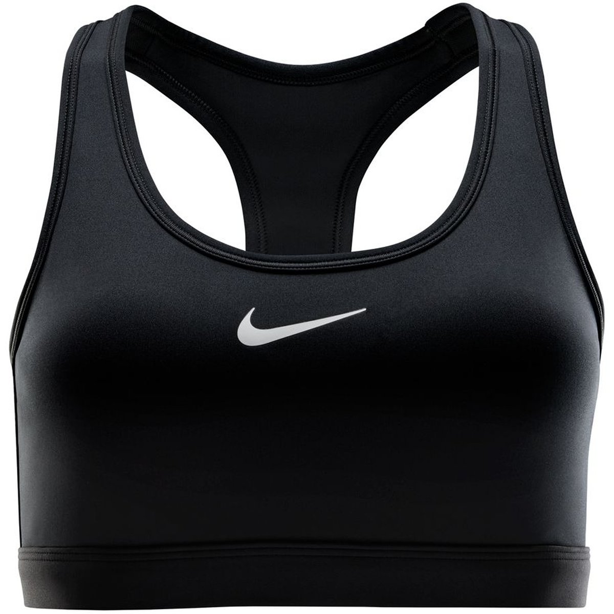 Nike Swoosh Sport-BH mittlerer Halt Damen – BLACK/WHITE