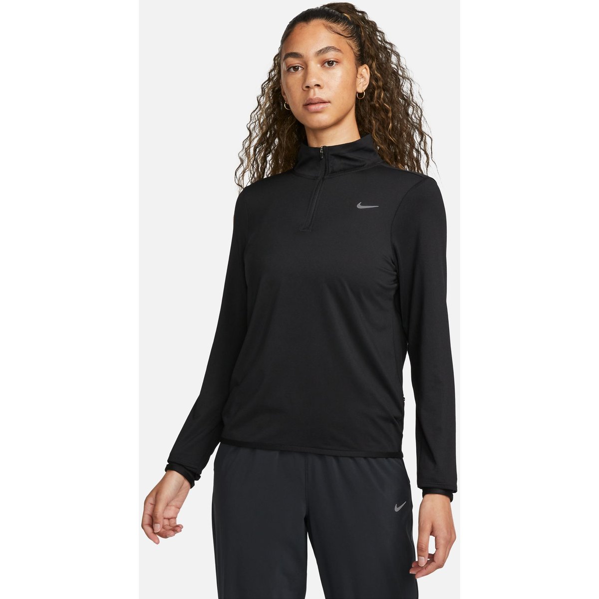 Nike Swift Element Dri-FIT UV HZ Laufshirt Langarm Damen – BLACK/REFLECTIVE SILV