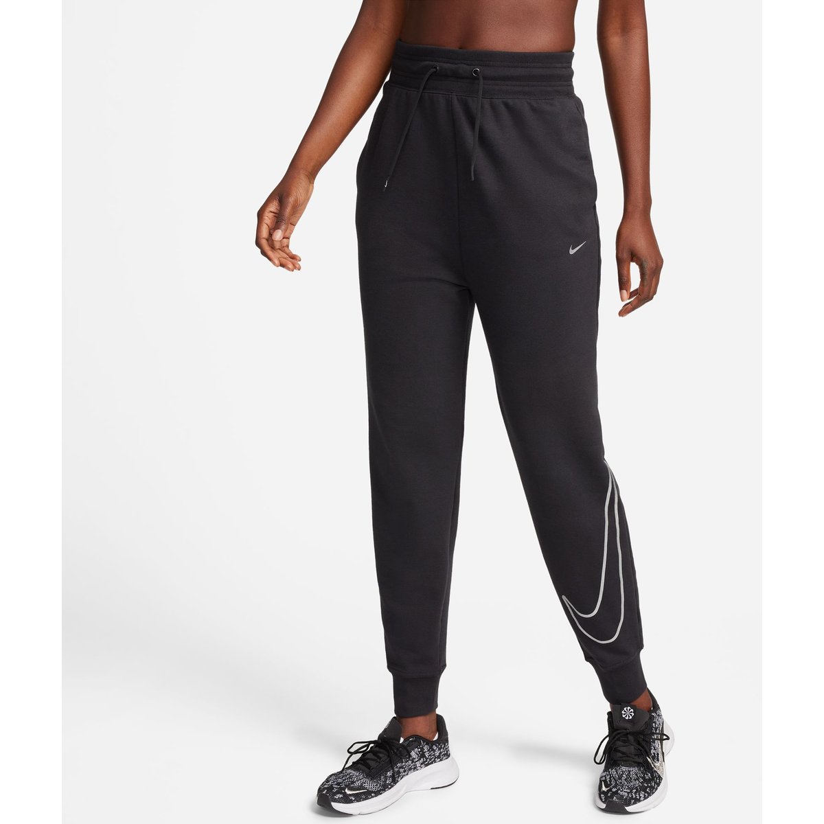Nike One Dri-FIT Pro GRX Hose Damen – BLACK/METALLIC SILVER