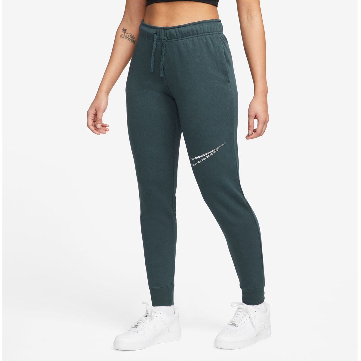 Nike Sportswear Club Fleece Shine MR Hose Damen – DEEP JUNGLE