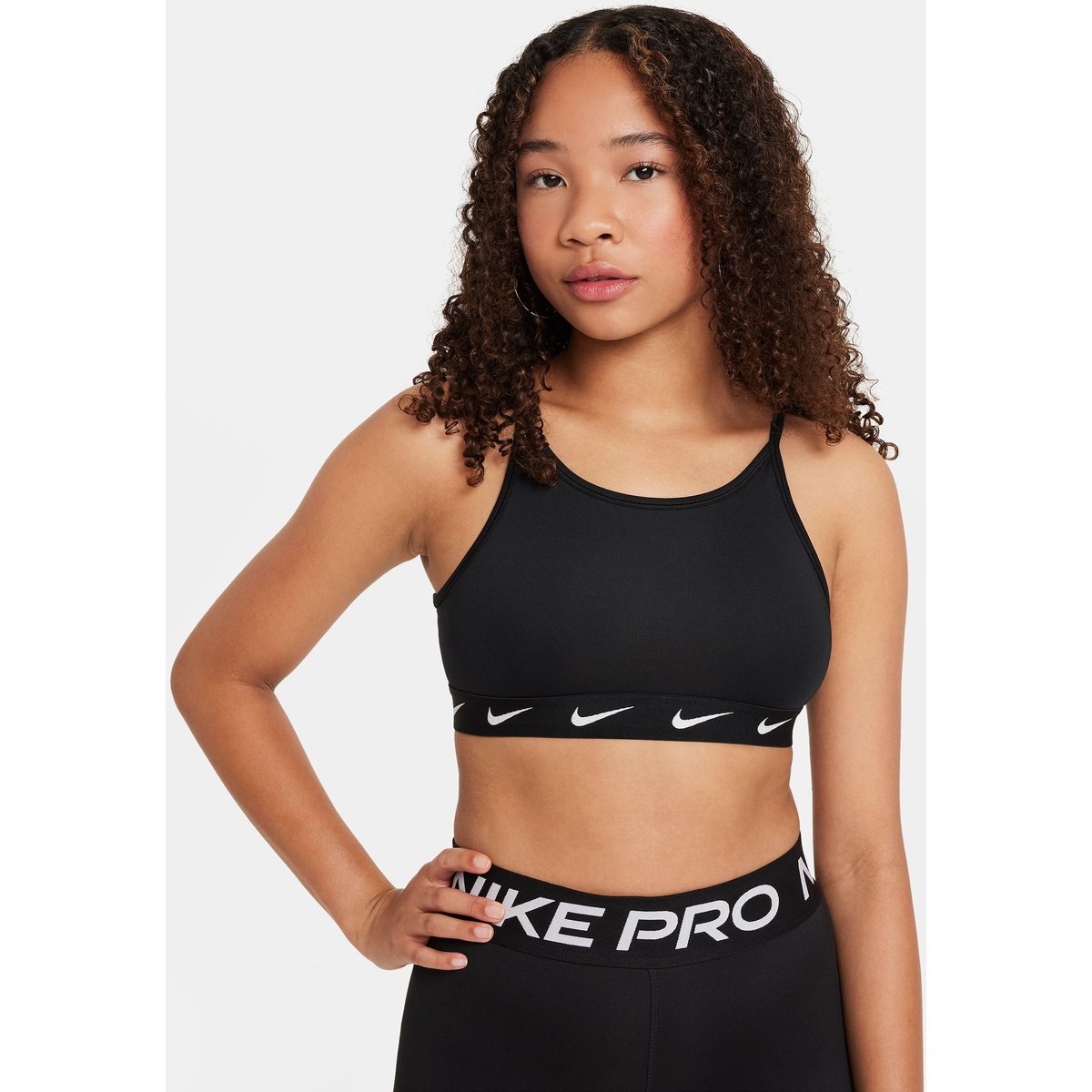Nike One Dri-FIT Sport-BH Kinder – BLACK/WHITE