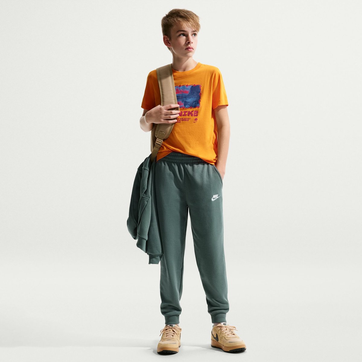 Nike Sportswear Club FT Jogger LBR Kinder – MINERAL SLATE/WHITE