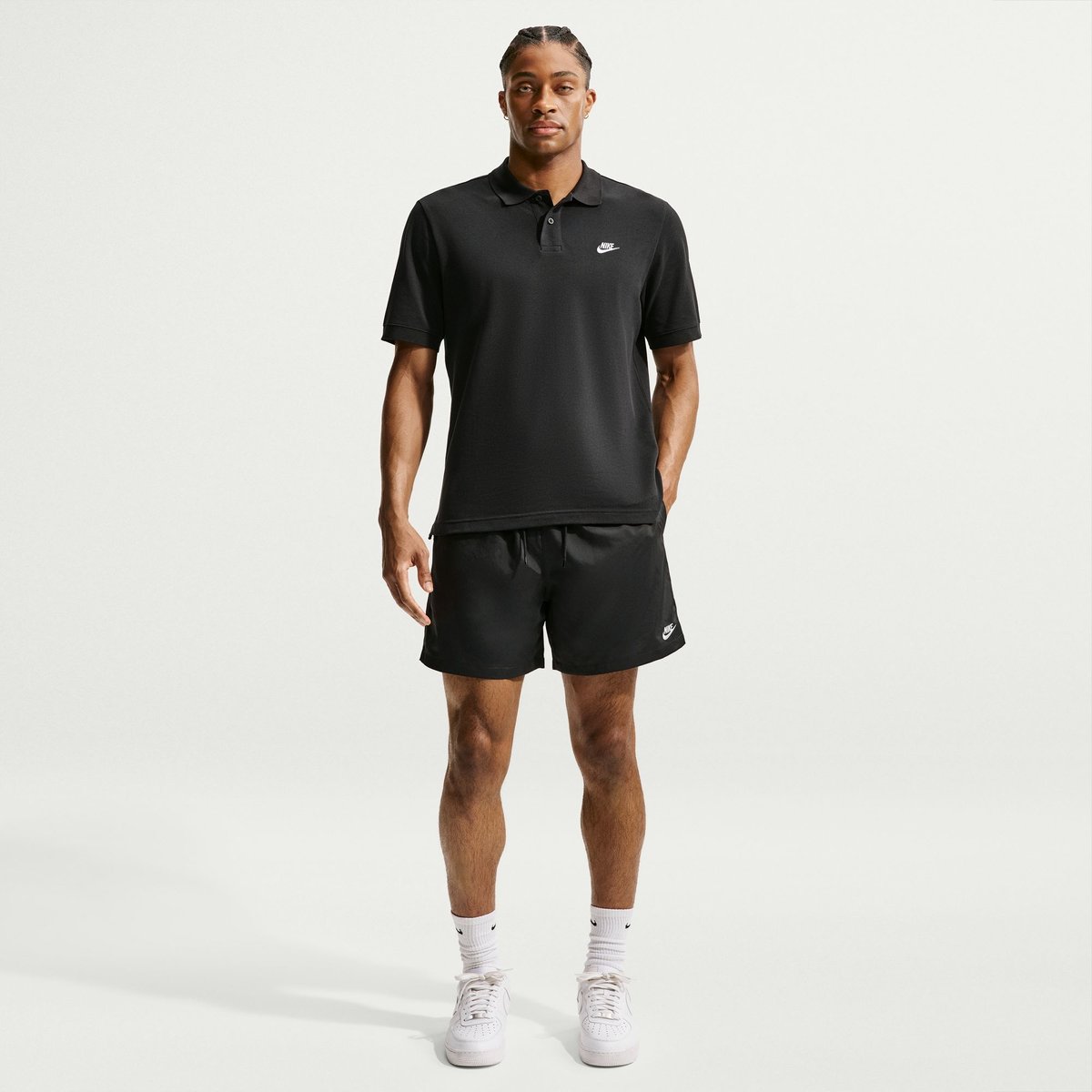 Nike Club Kurzarm Poloshirt Piqué Herren – BLACK/WHITE