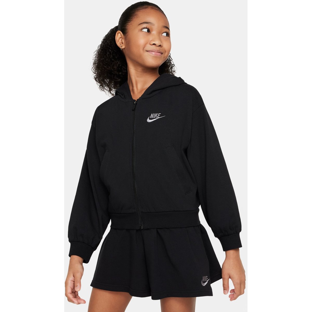 Nike Kapuzensweat Sportswear Full-Zip – BLACK/FLAT PEWTER