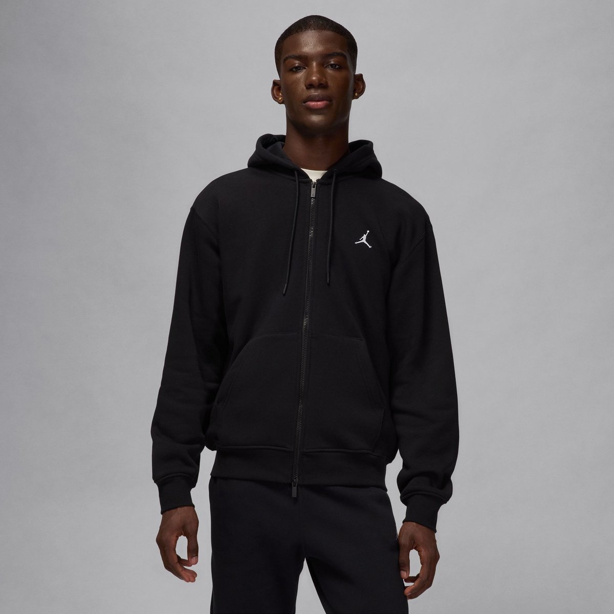 Nike J BRK Fleece Fan-Trikot mit Reißverschluss Herren – BLACK/WHITE