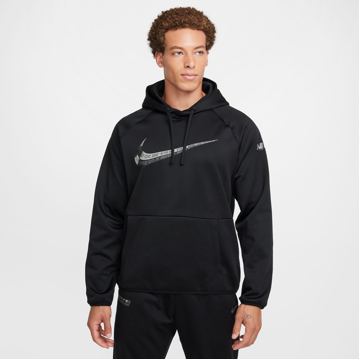 Nike Shirt Therma-FIT Pullover – BLACK/BLACK/WHITE
