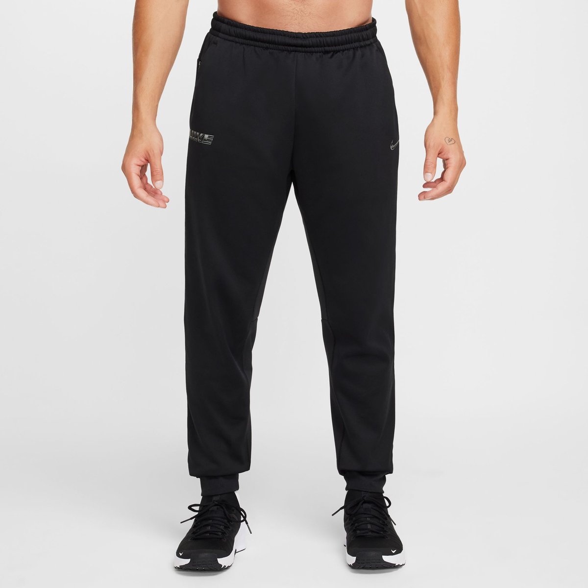 Nike Sporthose Therma-FIT Tapered Fitness – BLACK/BLACK/WHITE