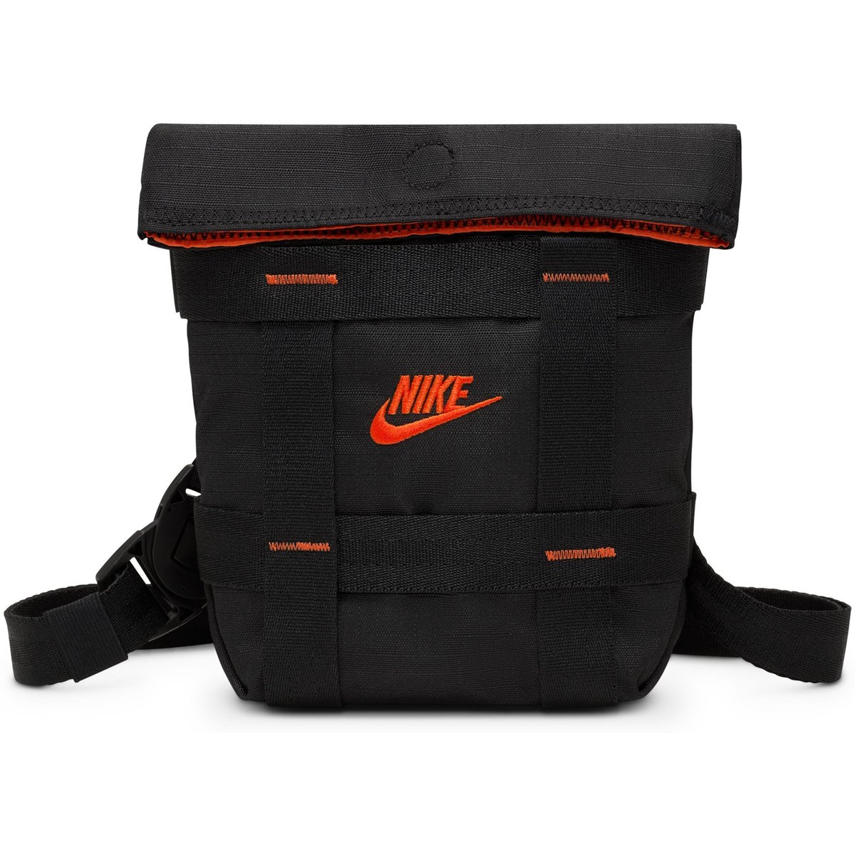 Nike Rucksack Sportswear Cargo Crossbody Bag (3L) – BLACK/BLACK/ORANGE