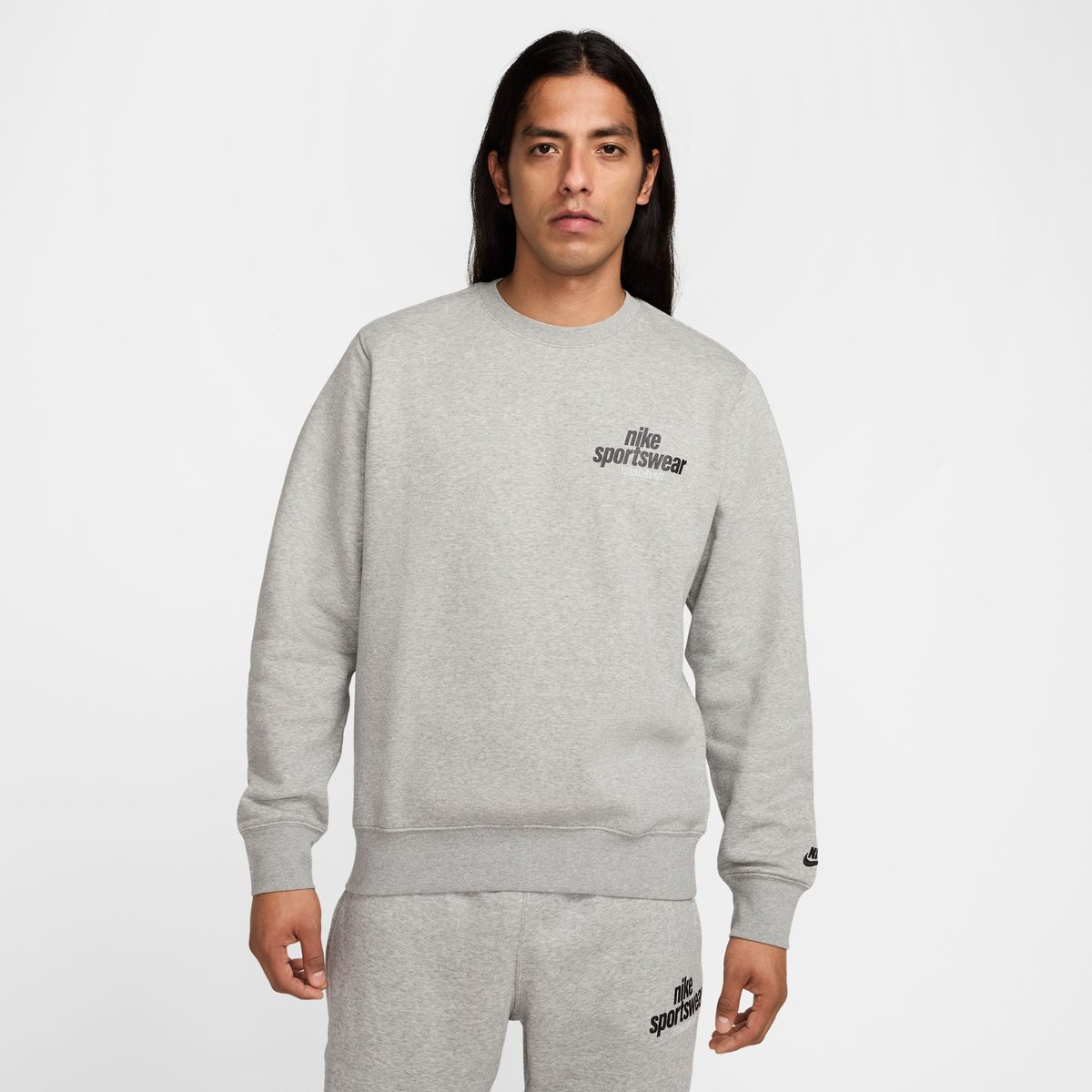 Nike Sweatshirt Sportswear Club – DK GREY HEATHER/BLACK