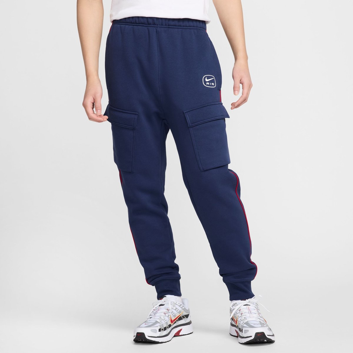 Nike Sportswear SW Air Cargohose Fleece BB Herren – MIDNIGHT NAVY/GYM RED
