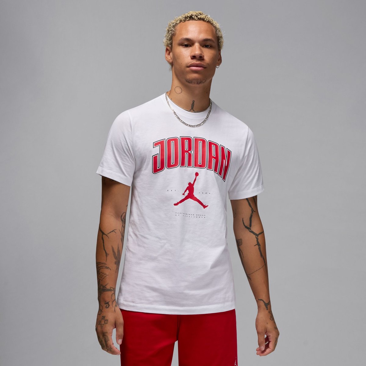 Nike M J CITY 88 SS CREW – WHITE/GYM RED/GYM RED