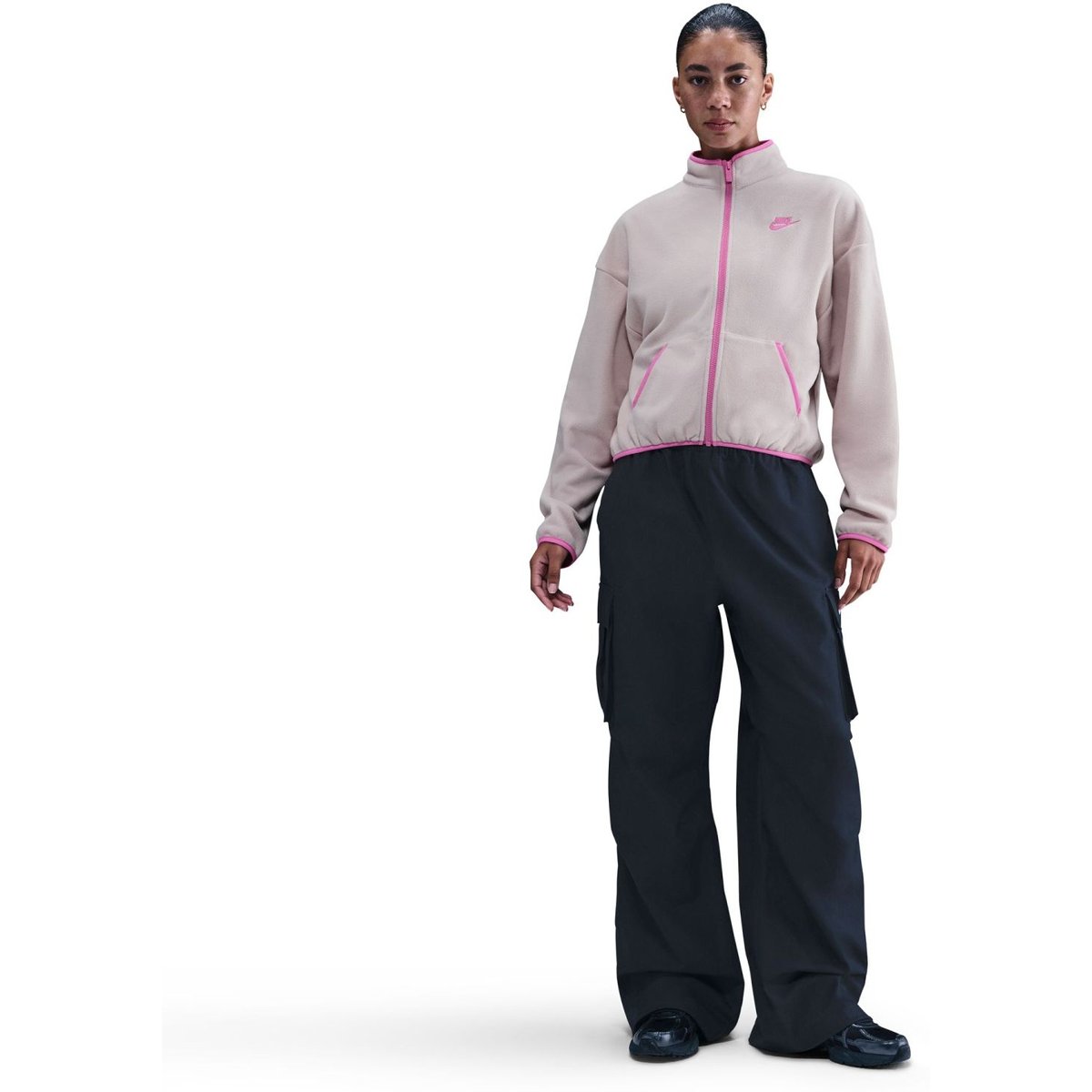 Nike Sportswear Club Fleece LSE CZY Track-Jacke Damen – SILT RED/PLAYFUL PINK