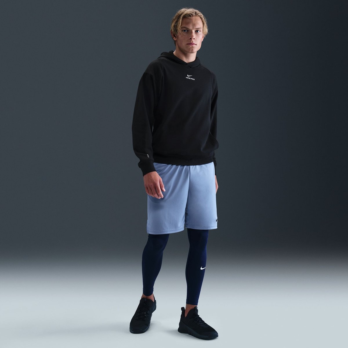 Nike Pro Dri-FIT NPT Midlayer Kapuzensweat Herren – BLACK/WHITE