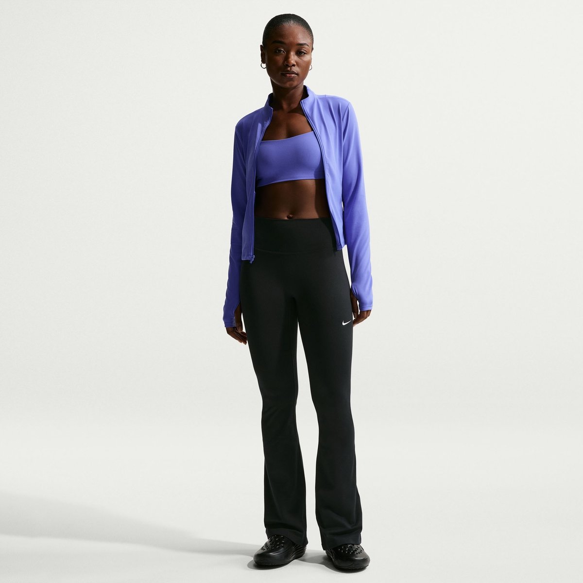 Nike Dri-FIT One HR Tight FLRE USEAM Sporthose Damen – BLACK/WHITE
